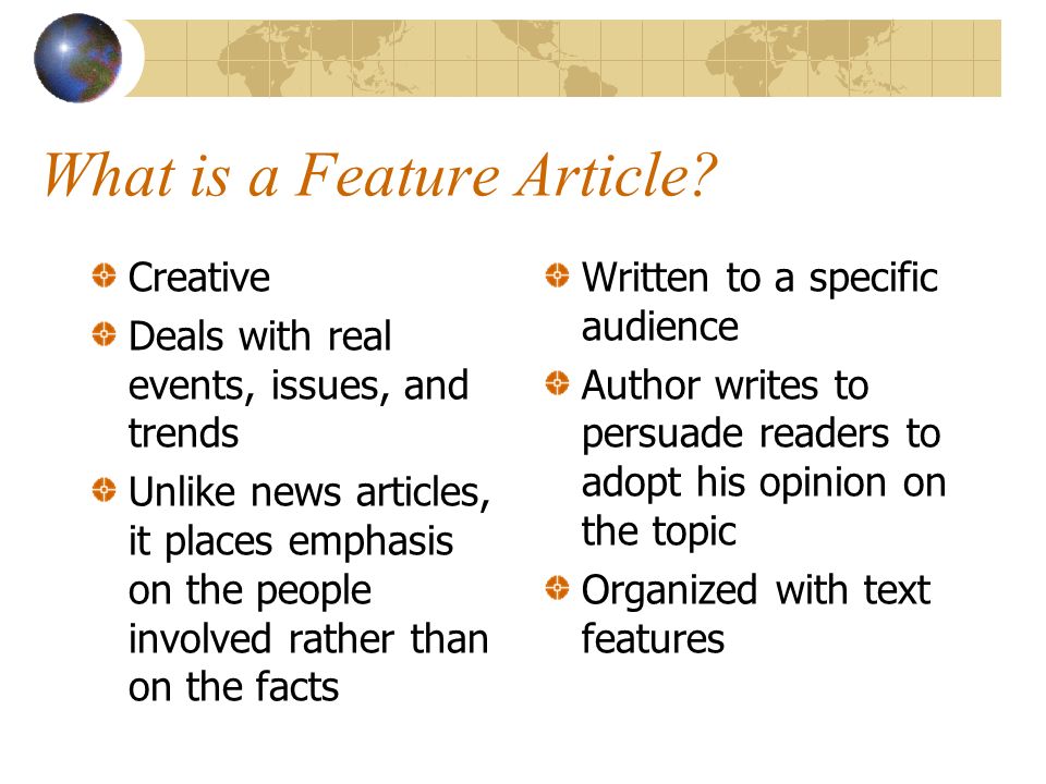 how to write an opinion feature article